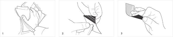 Instructions for how to use adhesive-backed VELCRO® Brand fasteners.