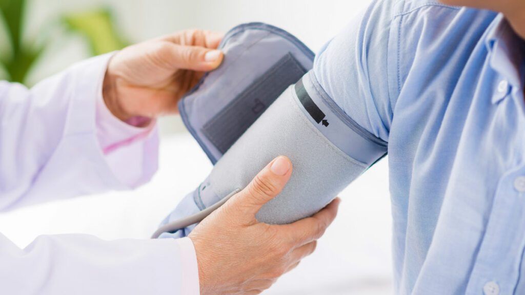 Medical blood pressure band with hook and loop fastener from the VELCRO® Brand.